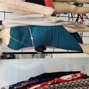Short green sparkle dress